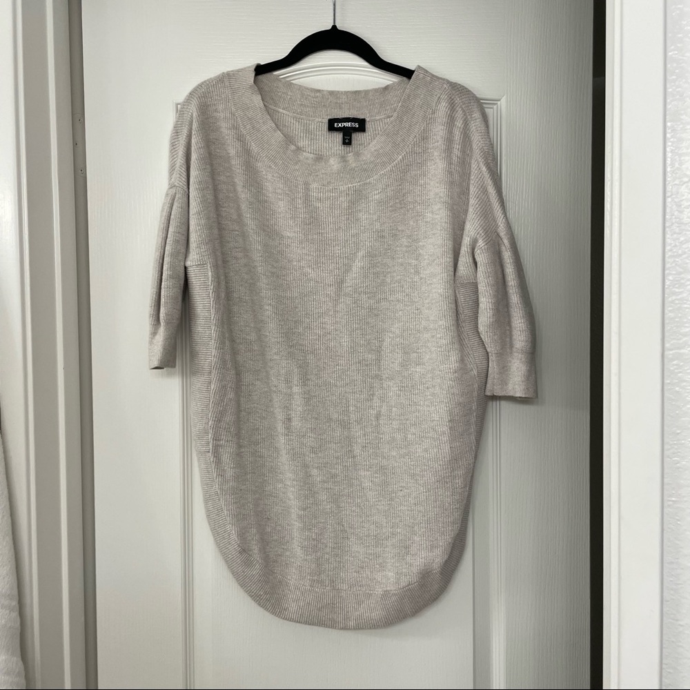 Grey Scoop Neck Sweater